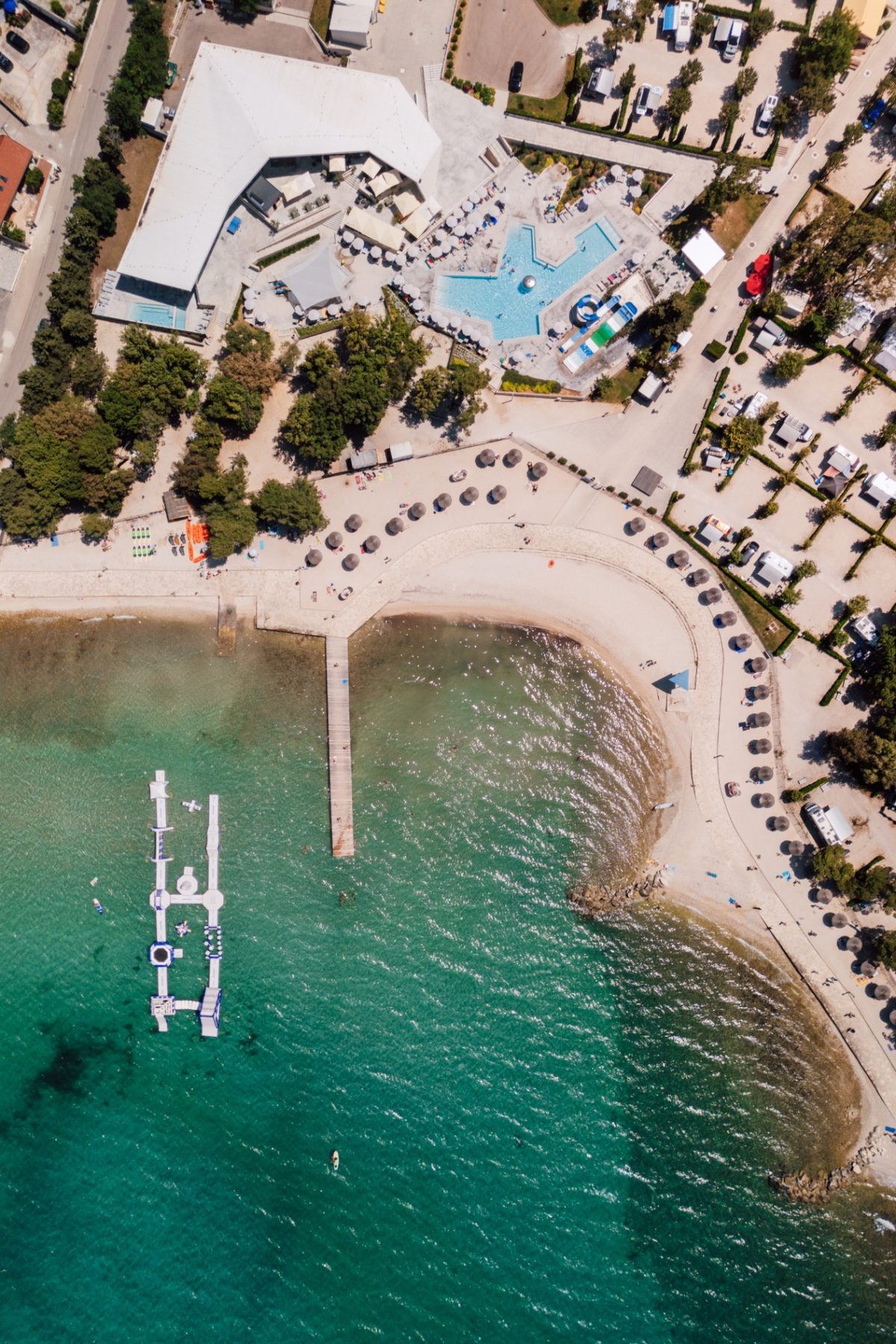 Aerial view of the Zaton coastline